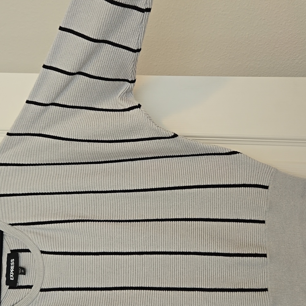 Express Long Sleeved Ribbed Sweatee - Picture 3 of 4